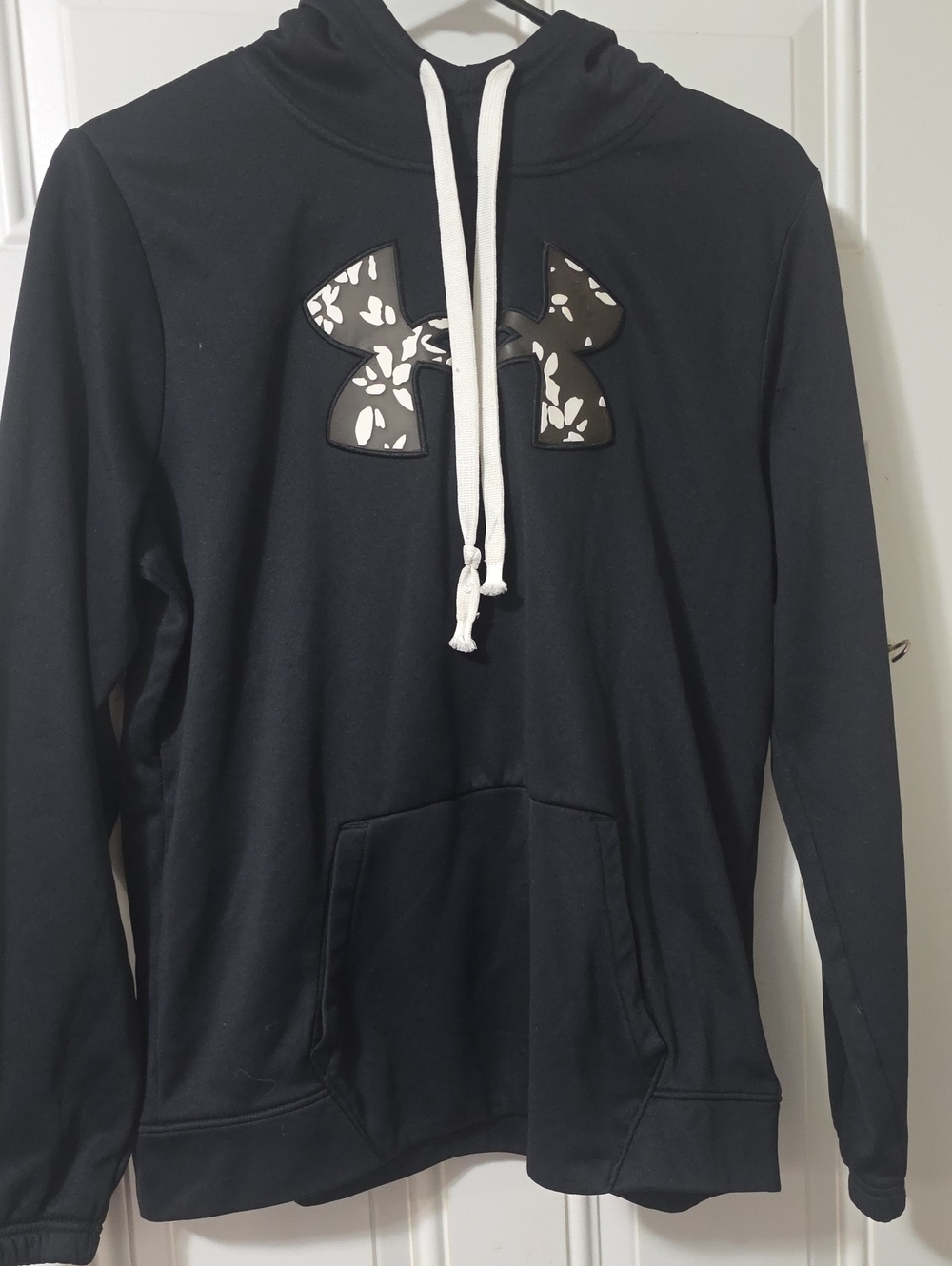 Under Armour Black Hoodie with White Drawcords